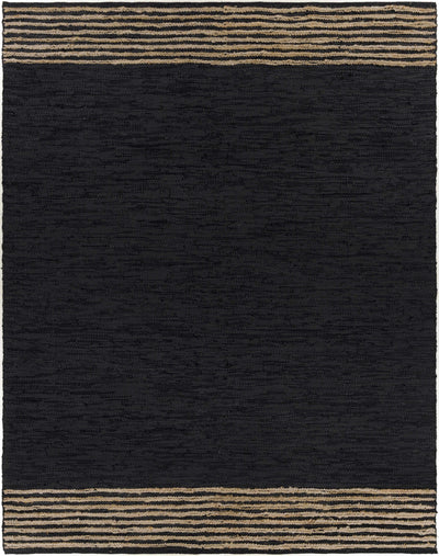 Withernsea Black Leather Rug - Clearance