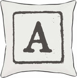 Loganlea Black & White Letter A Throw Pillow - Clearance