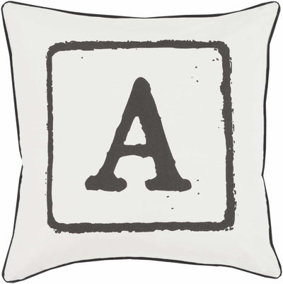 Loganlea Black & White Letter A Throw Pillow - Clearance