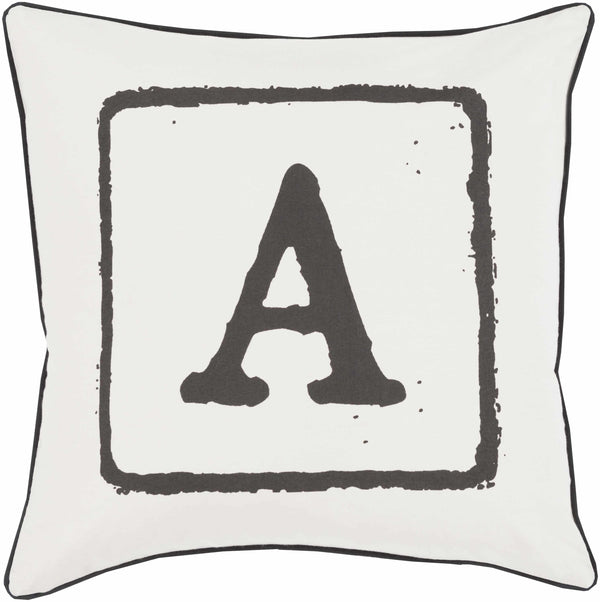 Loganlea Black & White Letter A Throw Pillow - Clearance