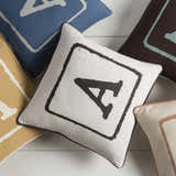 Loganlea Black & White Letter A Throw Pillow - Clearance