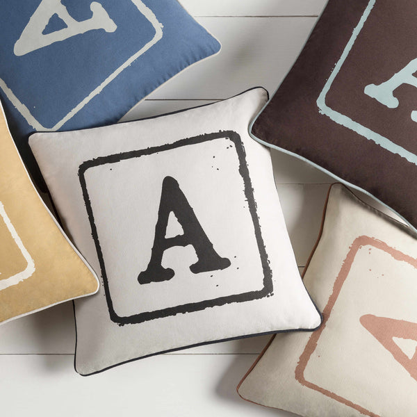 Loganlea Black & White Letter A Throw Pillow - Clearance