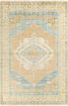 Hand knotted Ligayan Premium Rug in blue, tan, and camel with traditional oriental design. Design-Rectangle-69