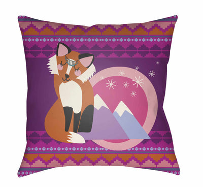 Kids Bohemian Fox Decorative Boho Pink Throw Pillow