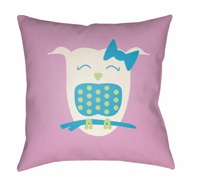 Kids Owl Animal Print Decorative Nursery Pink Throw Pillow
