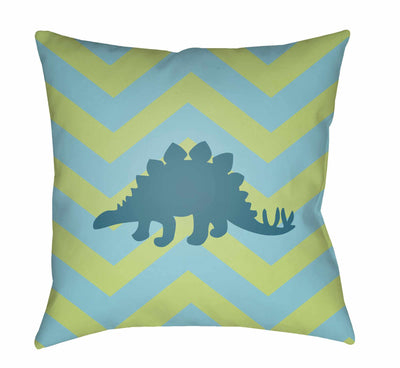 Kids Dinosaur Animal Print Decorative Nursery Green Throw Pillow