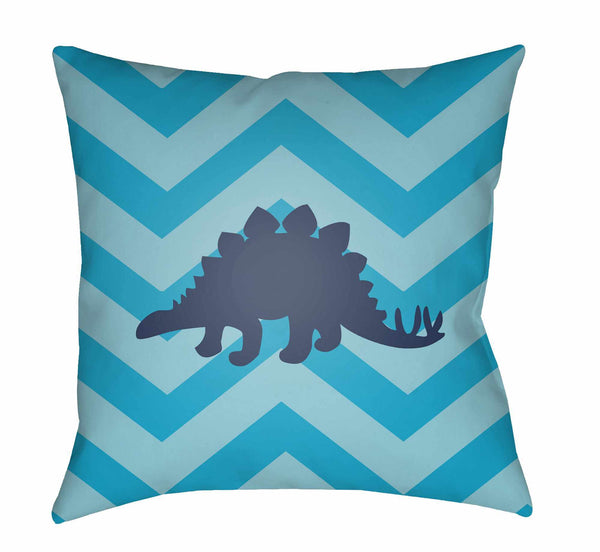 Kids Dinosaur Animal Print Decorative Nursery Blue Throw Pillow