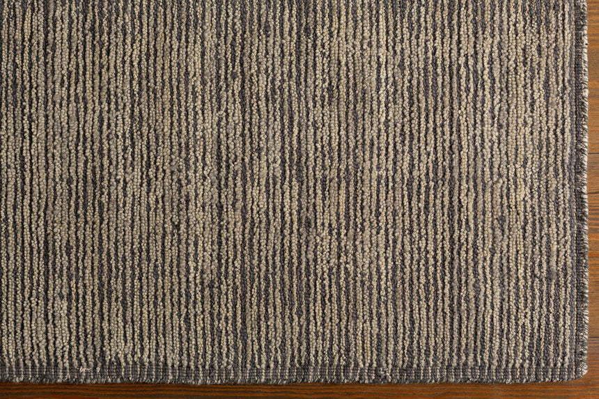 Libagon Beige Striped Wool Area Rug - Clearance