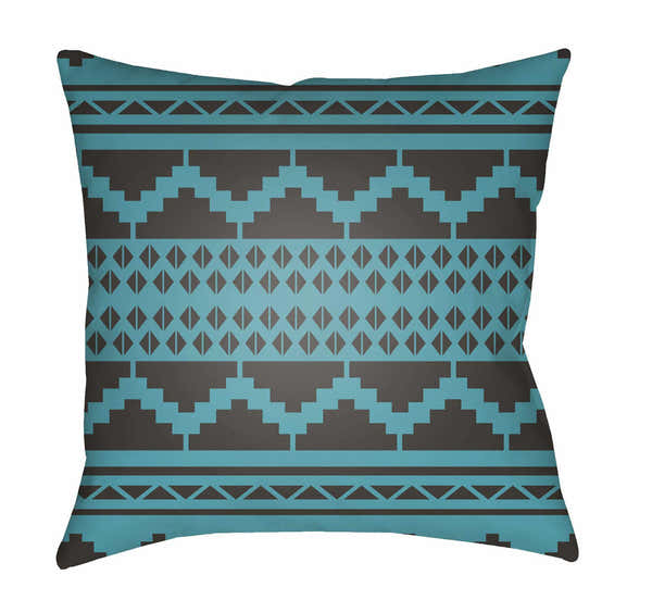 Hoku Teal Outdoor Throw Pillow Cover