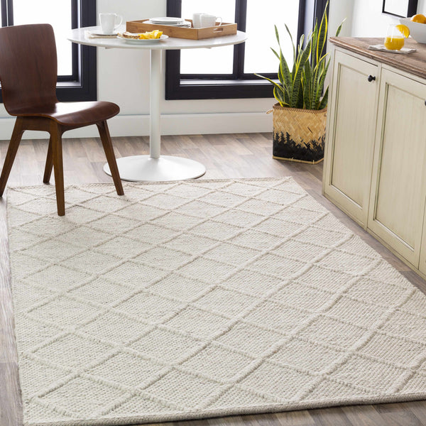 Syosset Likely White Trellis Wool&Viscose Area Rug