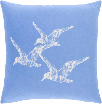 Lilyfield  Blue Seagull Print Throw Pillow - Clearance