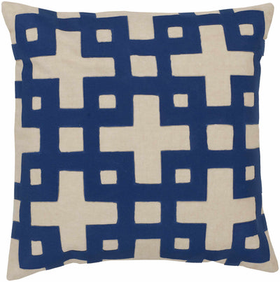 Linneus Blue Geometric Square Accent Pillow - Clearance
