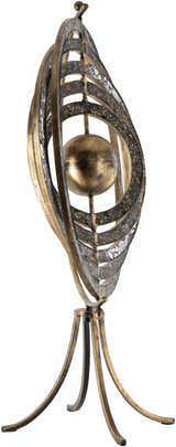 Linntown Antique Gold Circular Metal Sculpture