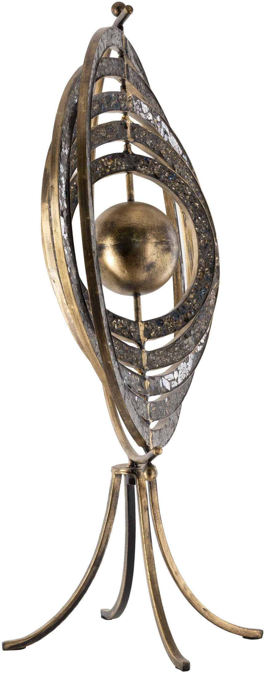 Linntown Antique Gold Circular Metal Sculpture