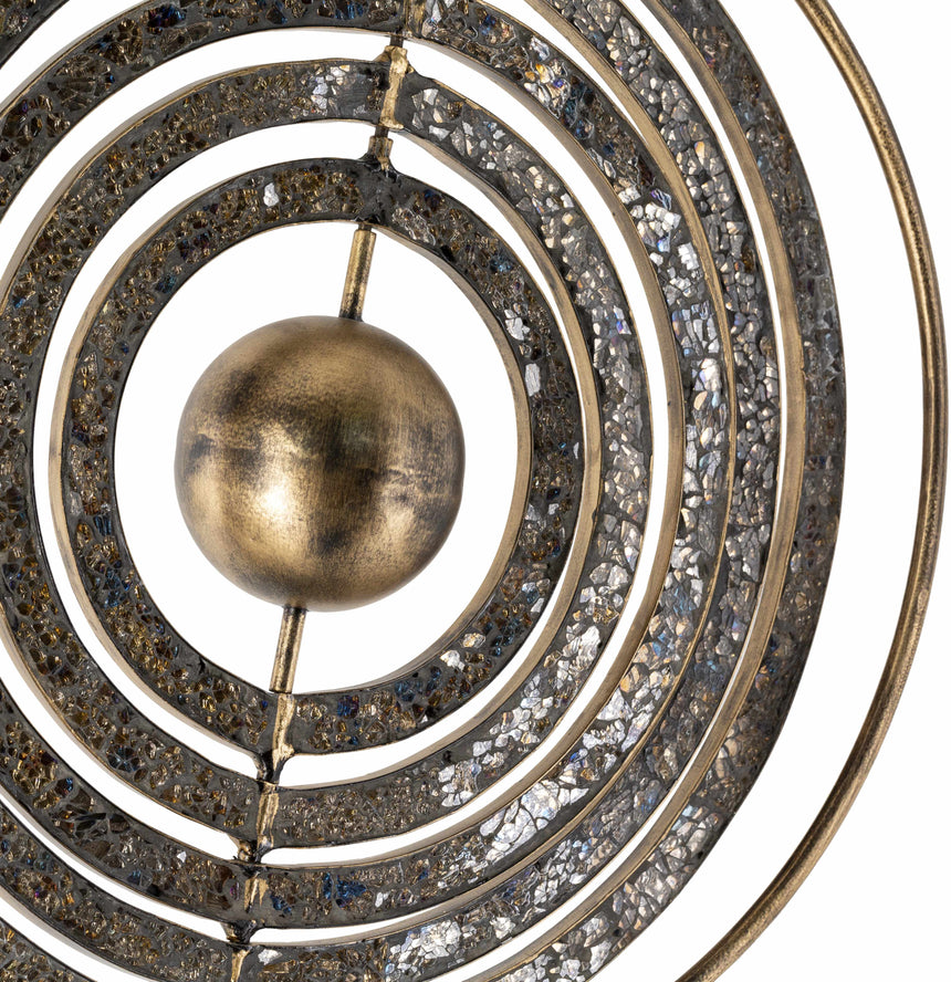 Linntown Antique Gold Circular Metal Sculpture