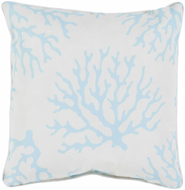 Liona Aqua Coral Print Throw Pillow - Clearance