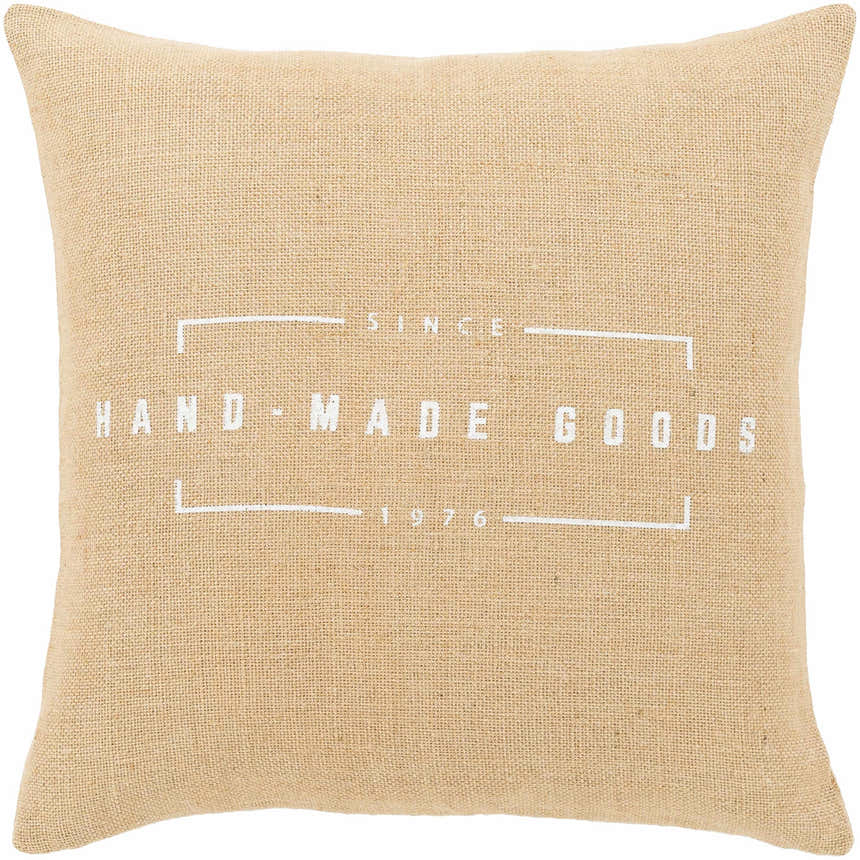 Lakeland Tan Hand Made Goods Throw Pillow - Clearance