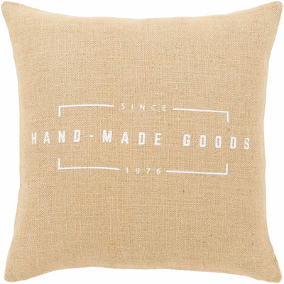 Lakeland Tan Hand Made Goods Throw Pillow - Clearance