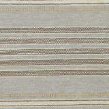 Close-up of the hand woven Allendorf Area Rug. Beige, charcoal, and cream stripes add texture to this wool rug. Swatch