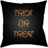 Halloween Trick or Treat Black Outdoor Pillow