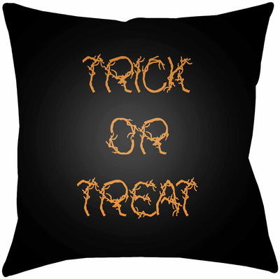 Halloween Trick or Treat Black Pillow