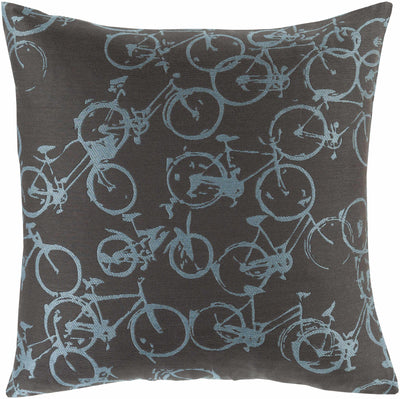Landisburg Blue Bicycle Pattern Throw Pillow - Clearance