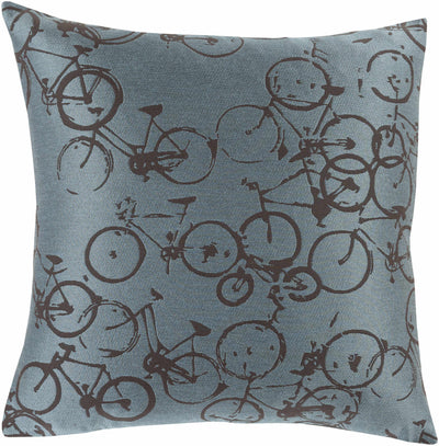 Landisburg Blue Bicycle Pattern Throw Pillow - Clearance