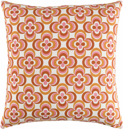 Longhorsley Retro Orange Floral Accent Pillow - Clearance