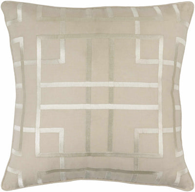 Langley Beige Geometric Square Accent Pillow - Clearance