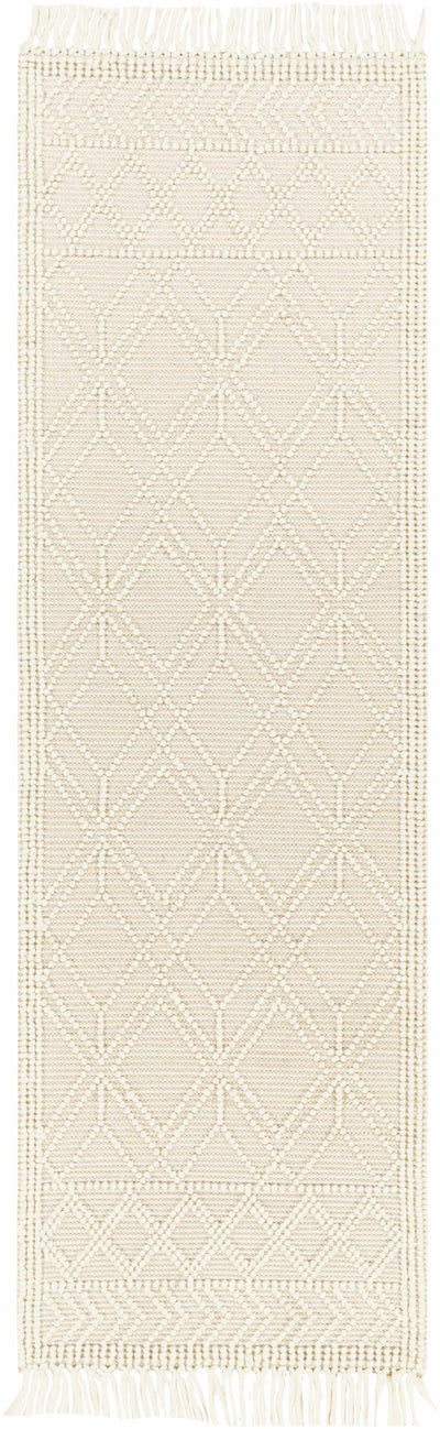 Ramsbury Beige Trellis Wool Rug