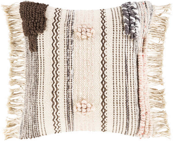 Lenorah Pink&White Textured Throw Pillow - Clearance