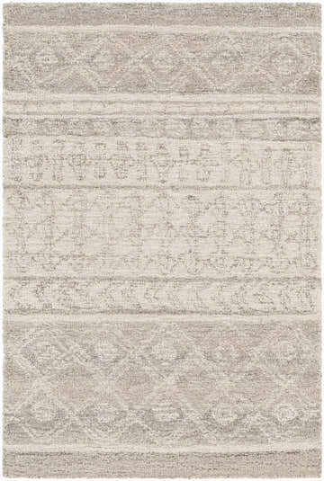 Close-up of the hand-tufted Lone Beige Tufted Maroc Wool Rug featuring a textured geometric Moroccan-inspired pattern. Design-Rectangle-23