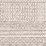 Close-up of the Lone Beige Tufted Maroc Wool Rug featuring a geometric Moroccan-inspired pattern and textured wool. Swatch