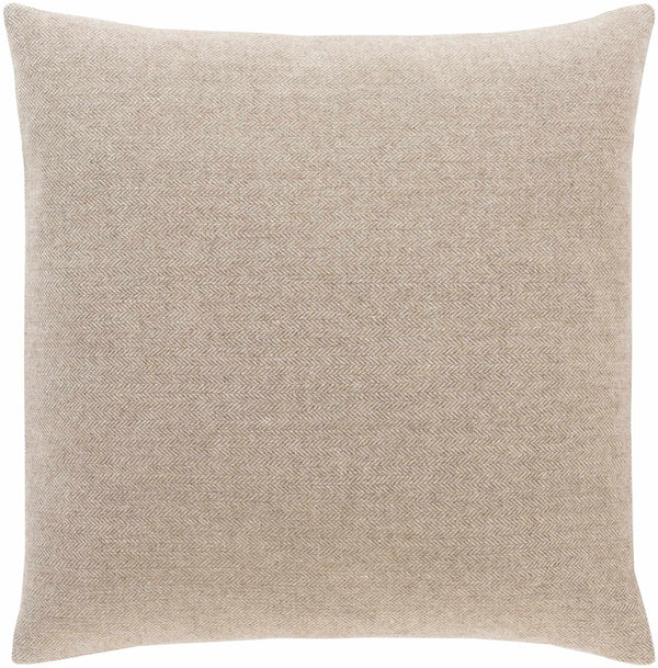 Lockland Beige Square Throw Pillow