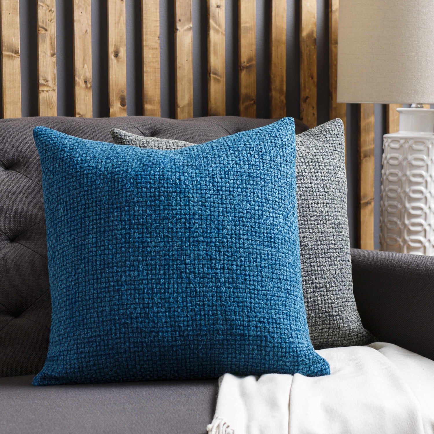 Loki Deep Teal Square Throw Pillow - Clearance