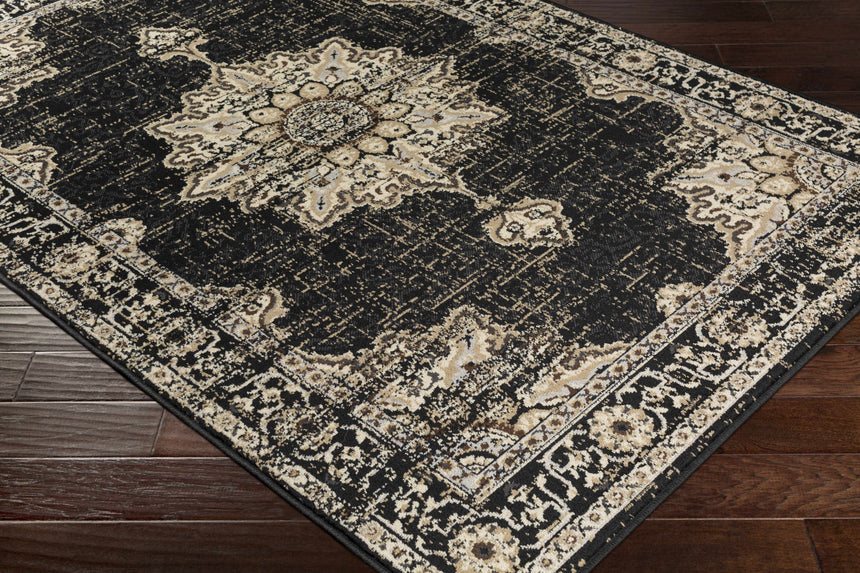 Lostwithiel Black Medallion Rug – Boutique Rugs