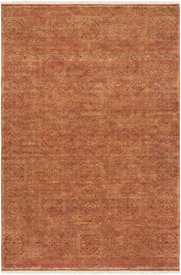 Lottsburg Premium Orange Wool Rug - Clearance