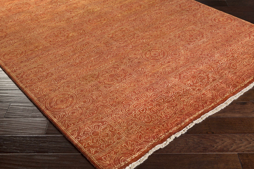 Lottsburg Premium Orange Wool Rug - Clearance