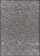 Lorena Charcoal Flatweave Trellis Carpet - Clearance