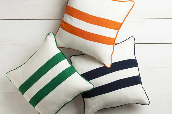 Robertson Green White Striped Accent Pillow - Clearance