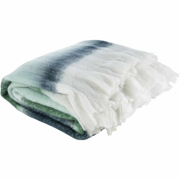 Blue Green White Fleece Throw Blanket