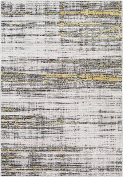 Moy Gray&Yellow Striped Area Rug - Clearance