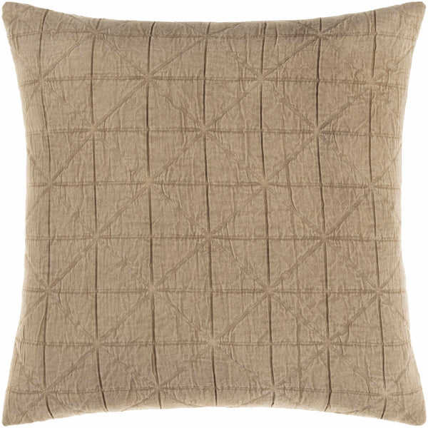 Lisa Beige Square Throw Pillow