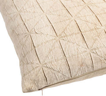 Bevara Beige Natural Textured Woven Cottage Country Cotton Accent Pillow - Clearance