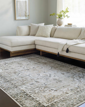 Lotan Sage Medallion Washable Area Rug