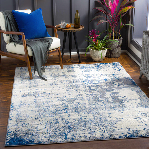 Lubao Blue Contemporary Rug