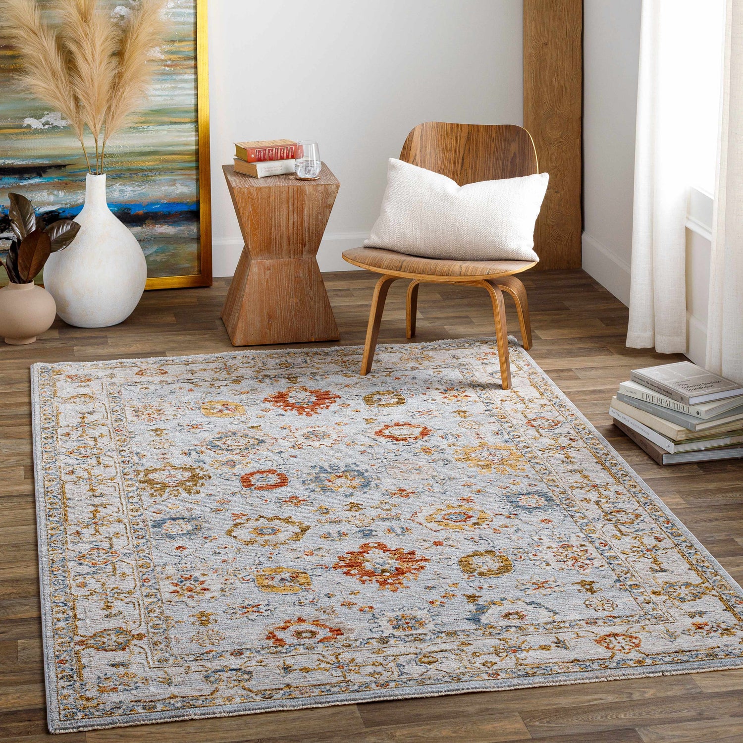 Luklukan Oushak Style Floral Rug