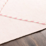 Lupton Pink Trellis Wool Rug with tassels - Clearance