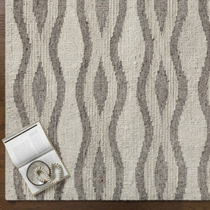 Lavalwaves Hand Woven Flatweave Wool Carpet - Clearance