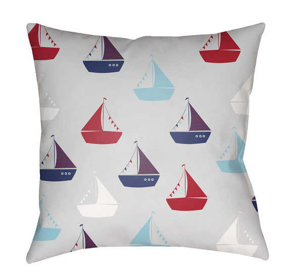 Kids Sailor Decorative Nursery Red Outdoor Throw Pillow